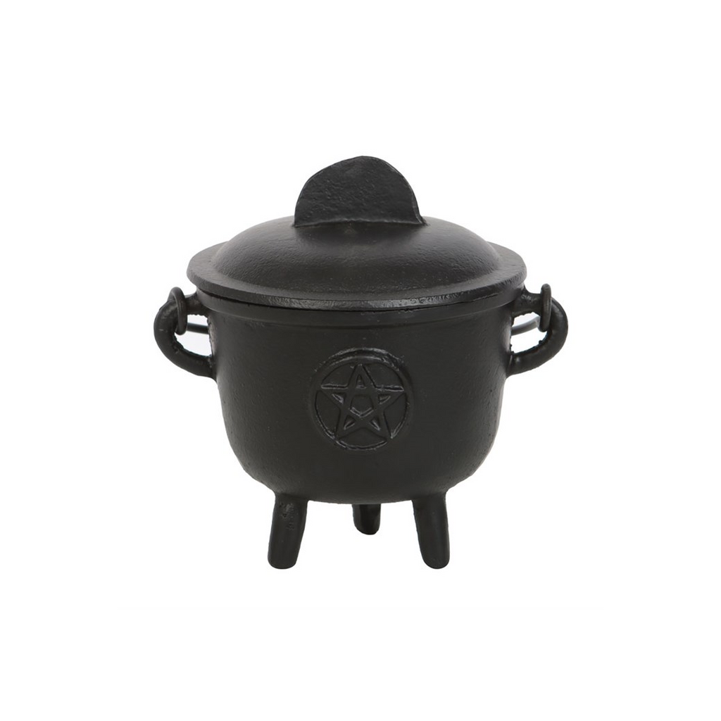 11cm Cast Iron Cauldron with Pentagram