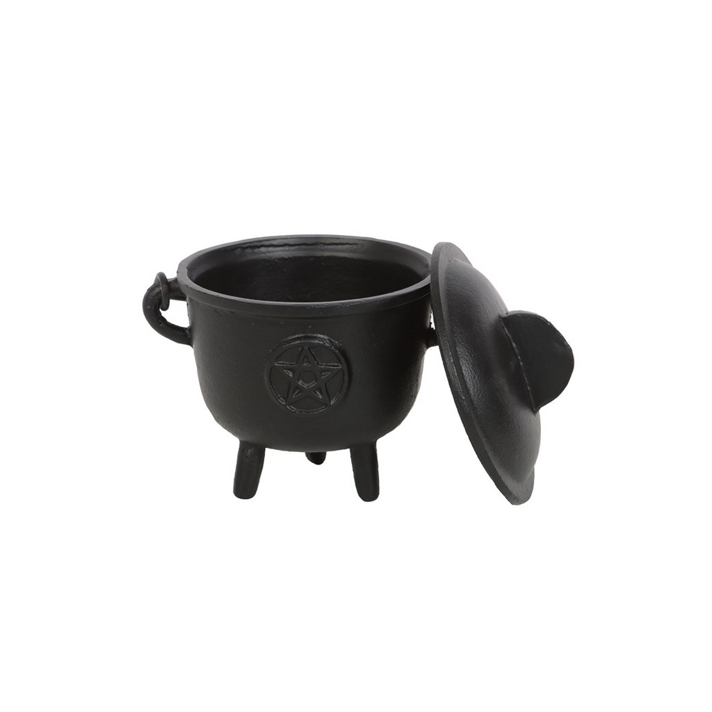 11cm Cast Iron Cauldron with Pentagram