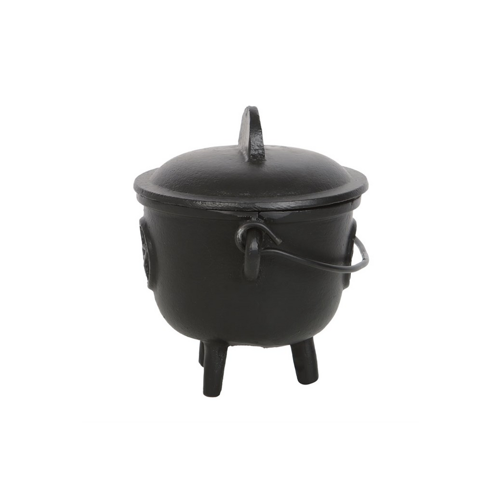 11cm Cast Iron Cauldron with Pentagram